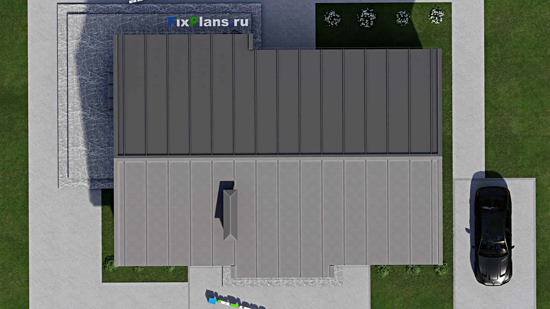 F-3500 - Проект одноэтажного дома 10 на 16, площадью 160 м² с террасой и 3 спальнями