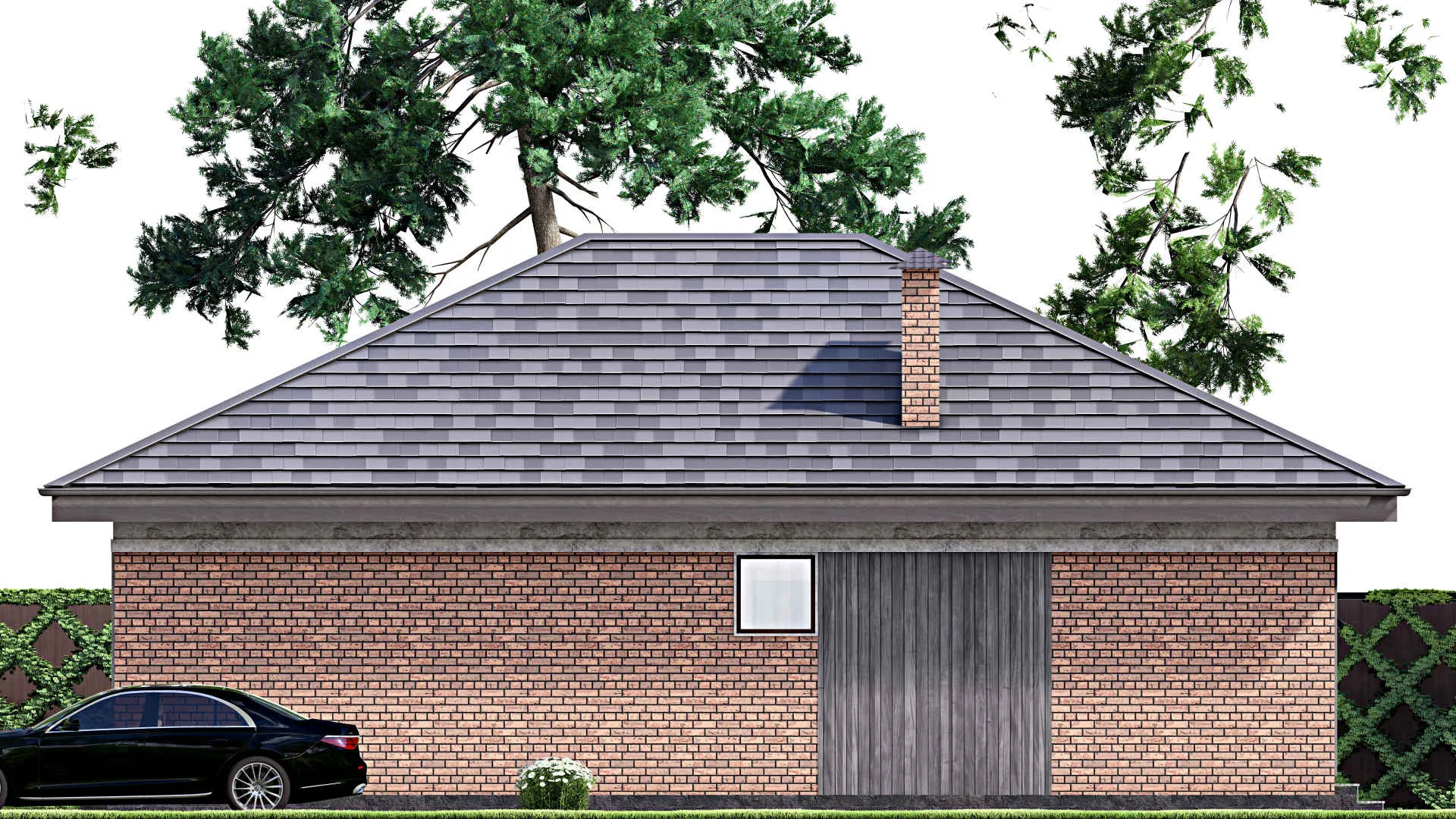 F-13688 - План одноэтажного дома 11 на 14, площадью 100 м² с 2 спальнями