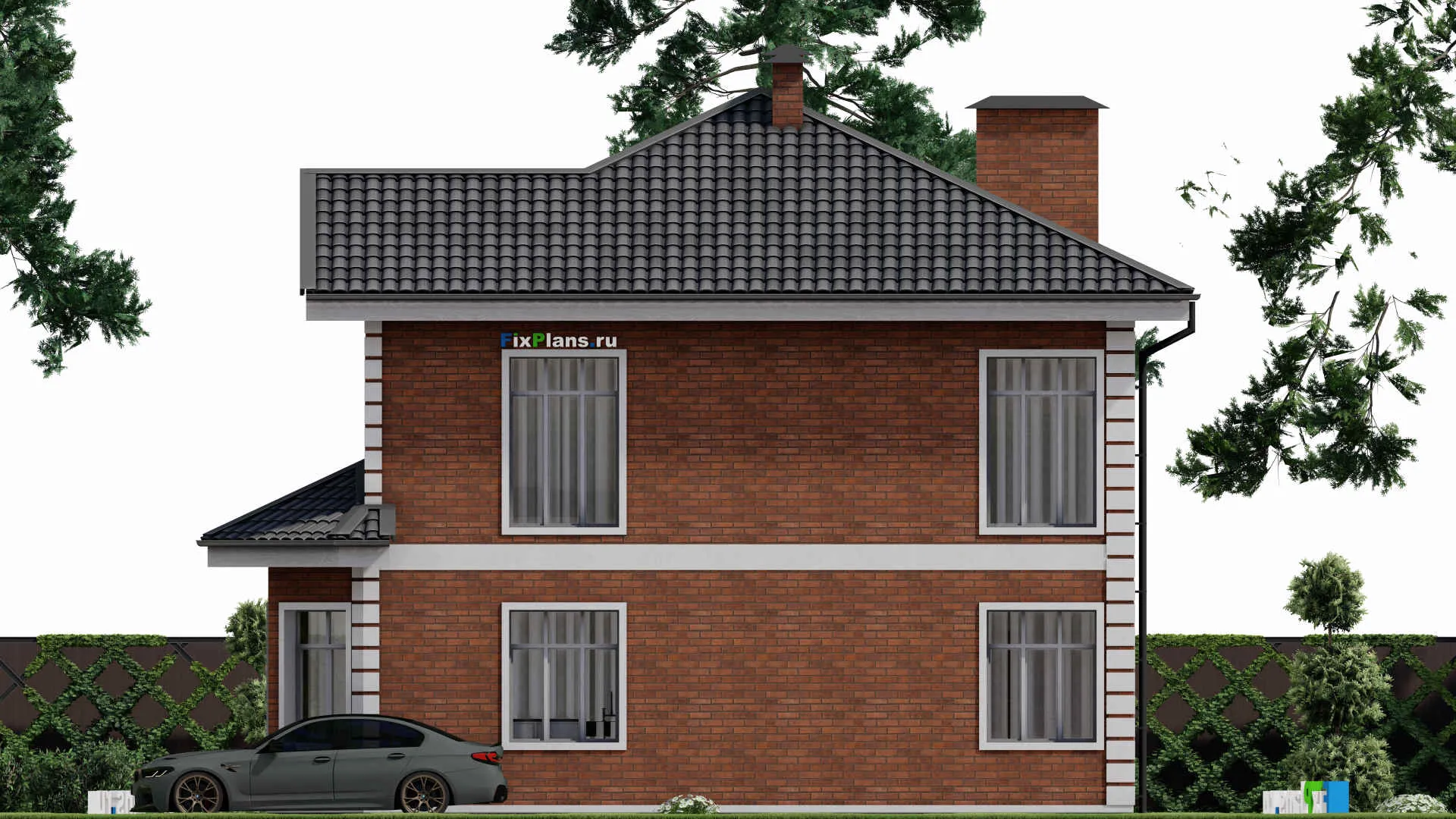 F-8270 - Проект двухэтажного дома 12 на 13, площадью 170 м² с 3 спальнями