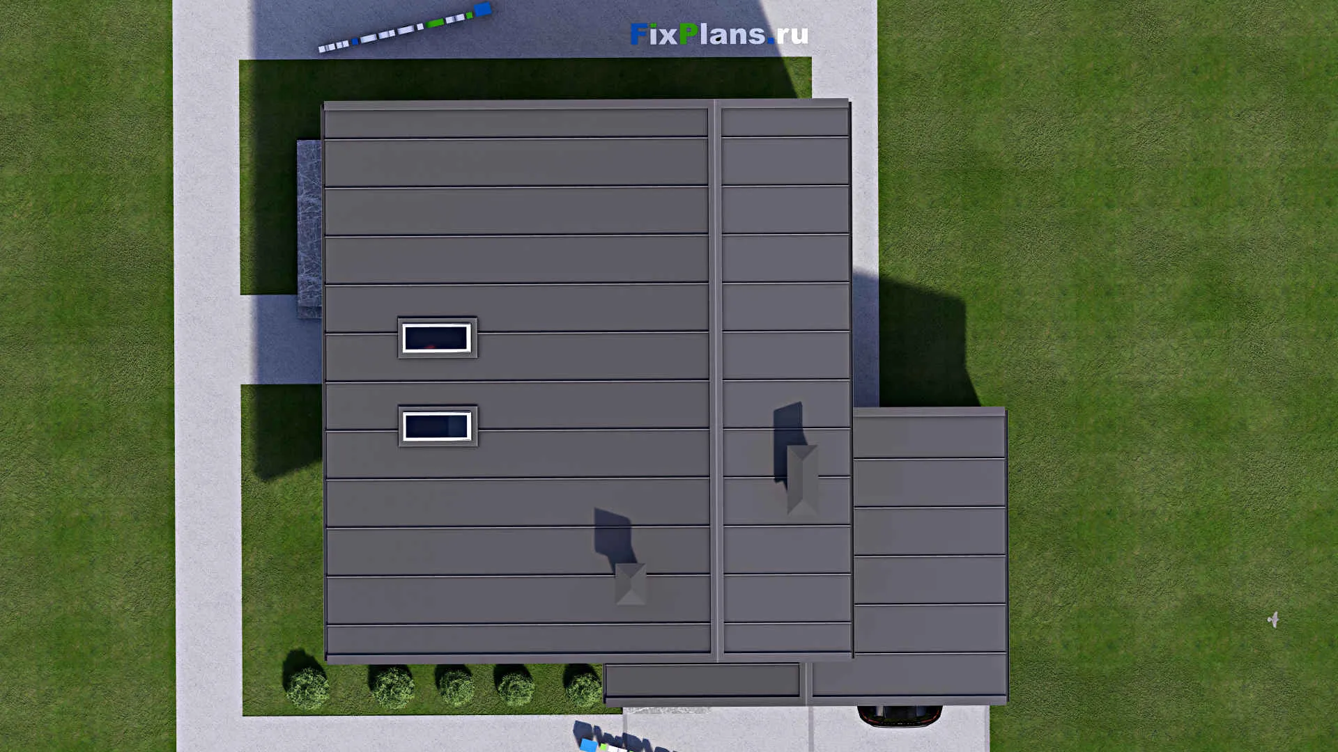 F-16784 - Проект дома с мансардой 13 на 16, площадью 170 м² с террасой и 6 спальнями