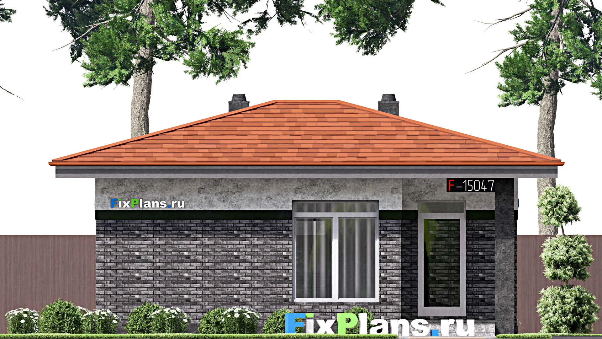 F-15047 - Проект бани 8 на 9, площадью 50 м² с комнатой отдыха и санузлом