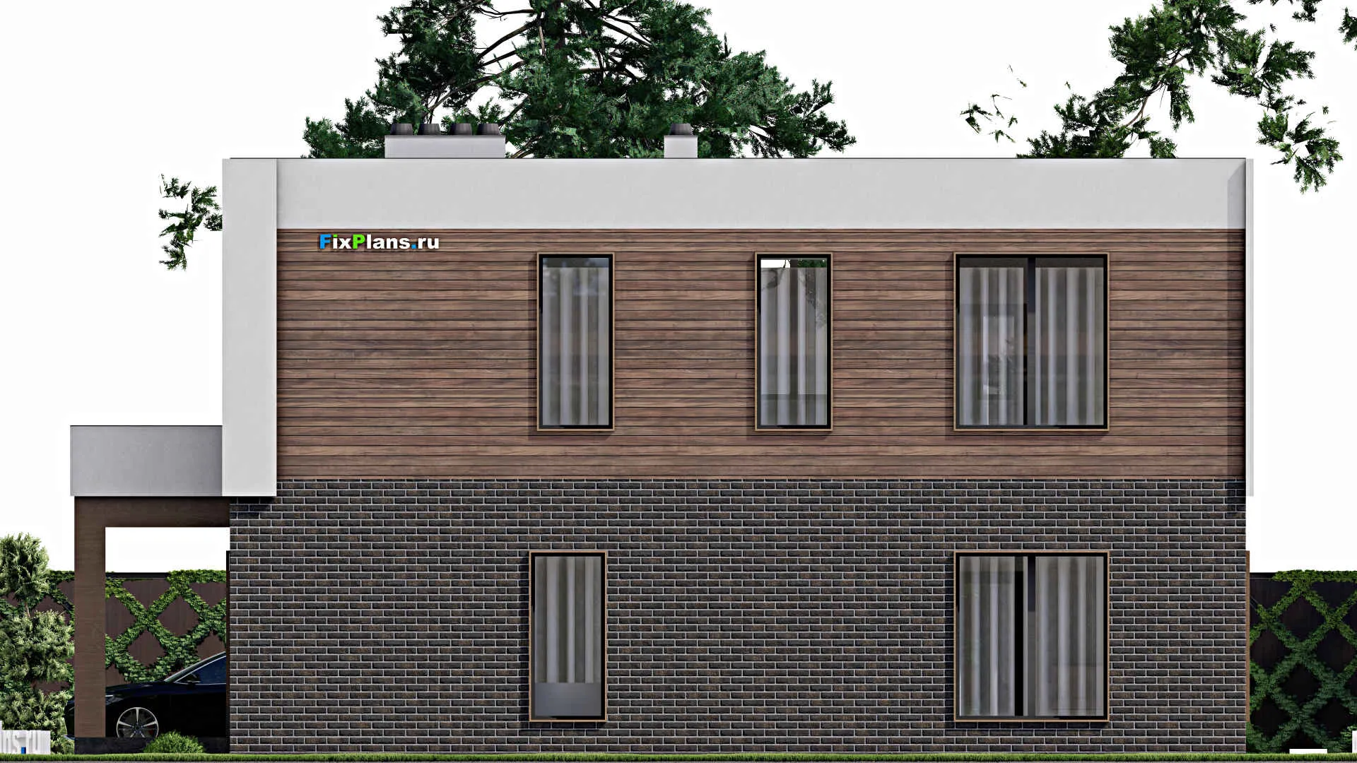 F-3545 - Проект двухэтажного дома 10 на 14, площадью 210 м² с террасой и 3 спальнями