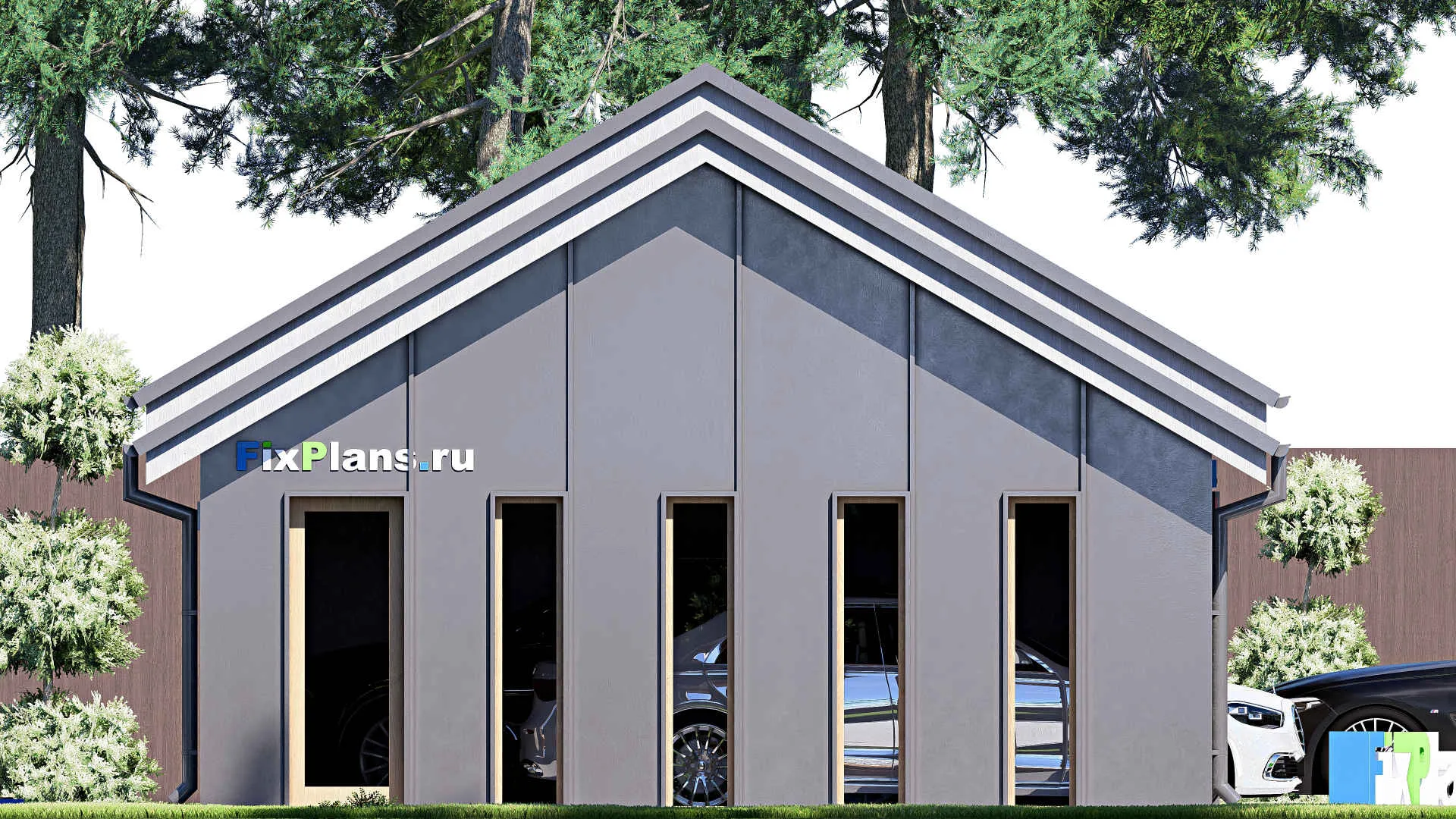 F-21122 - Проект гаража 7 на 9, площадью 50 м² на 2 машиноместа