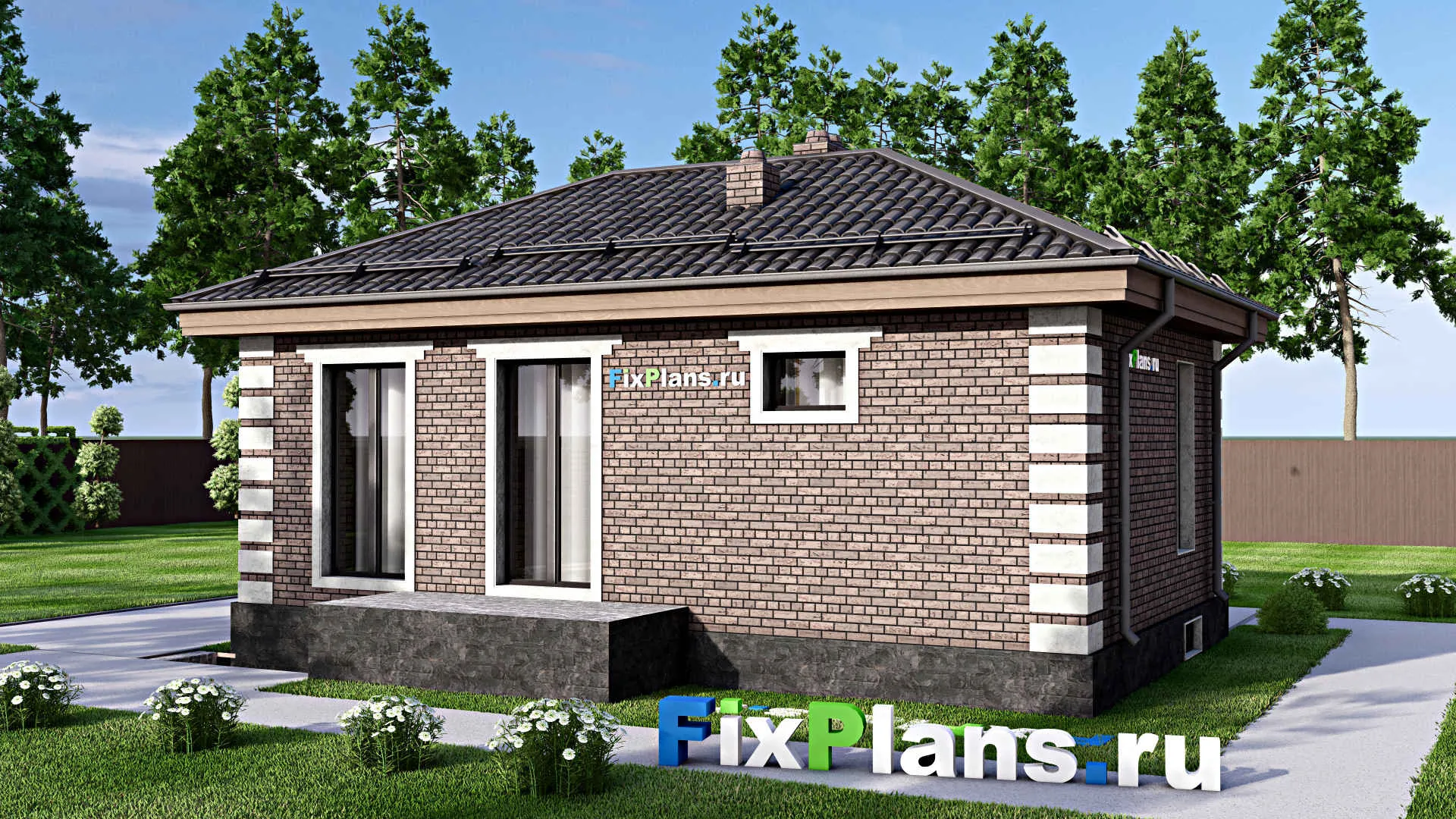 F-14552 - Проект бани 9 на 10, площадью 90 м² с терассой и санузлом