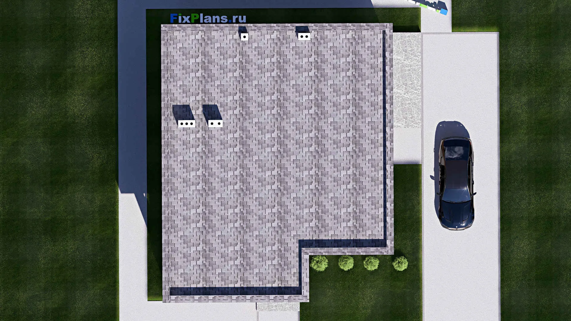 F-20276 - Планы двухэтажного дома 14 на 15, площадью 230 м² с террасой, балконом и 4 спальнями