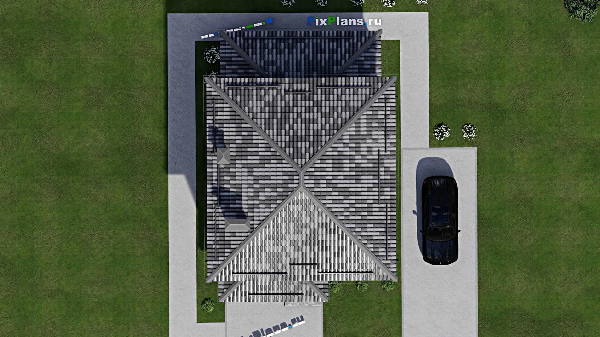 F-3491 - Проект двухэтажного дома 9 на 10, площадью 160 м² с террасой и 4 спальнями