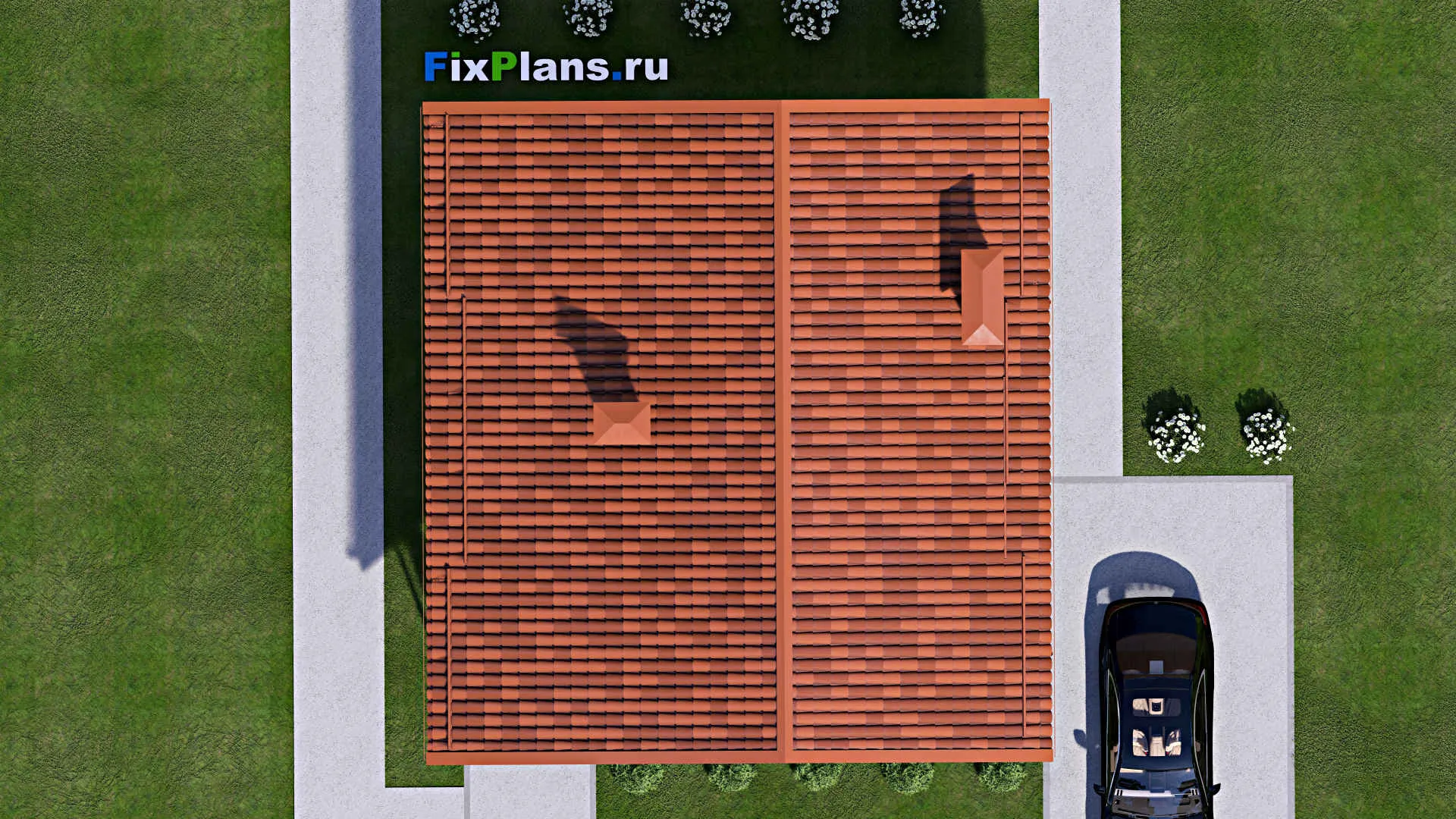 F-14660 - Проект дома с мансардой 9 на 9, площадью 110 м² с террасой и 3 спальнями