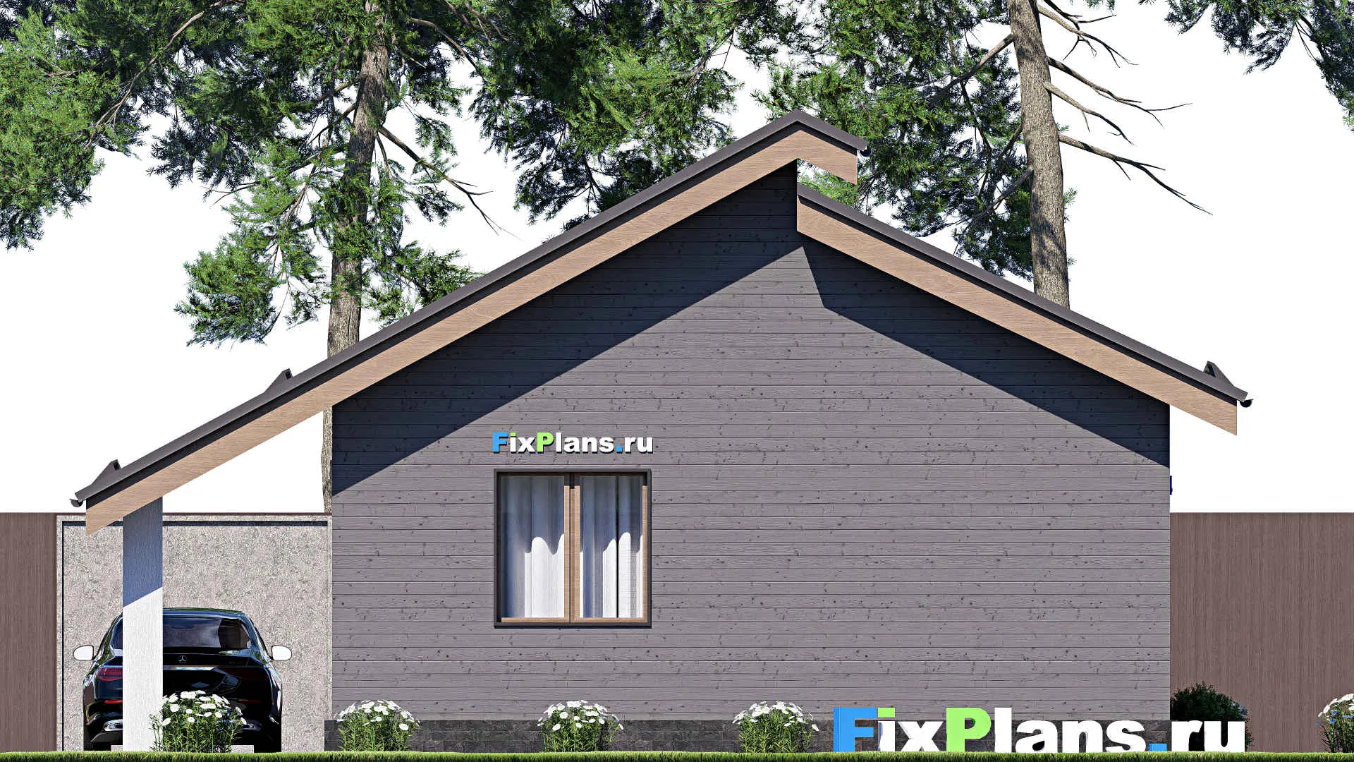 F-18413 - Проект одноэтажного дома 6 на 10, площадью 40 м² с 1 спальнями