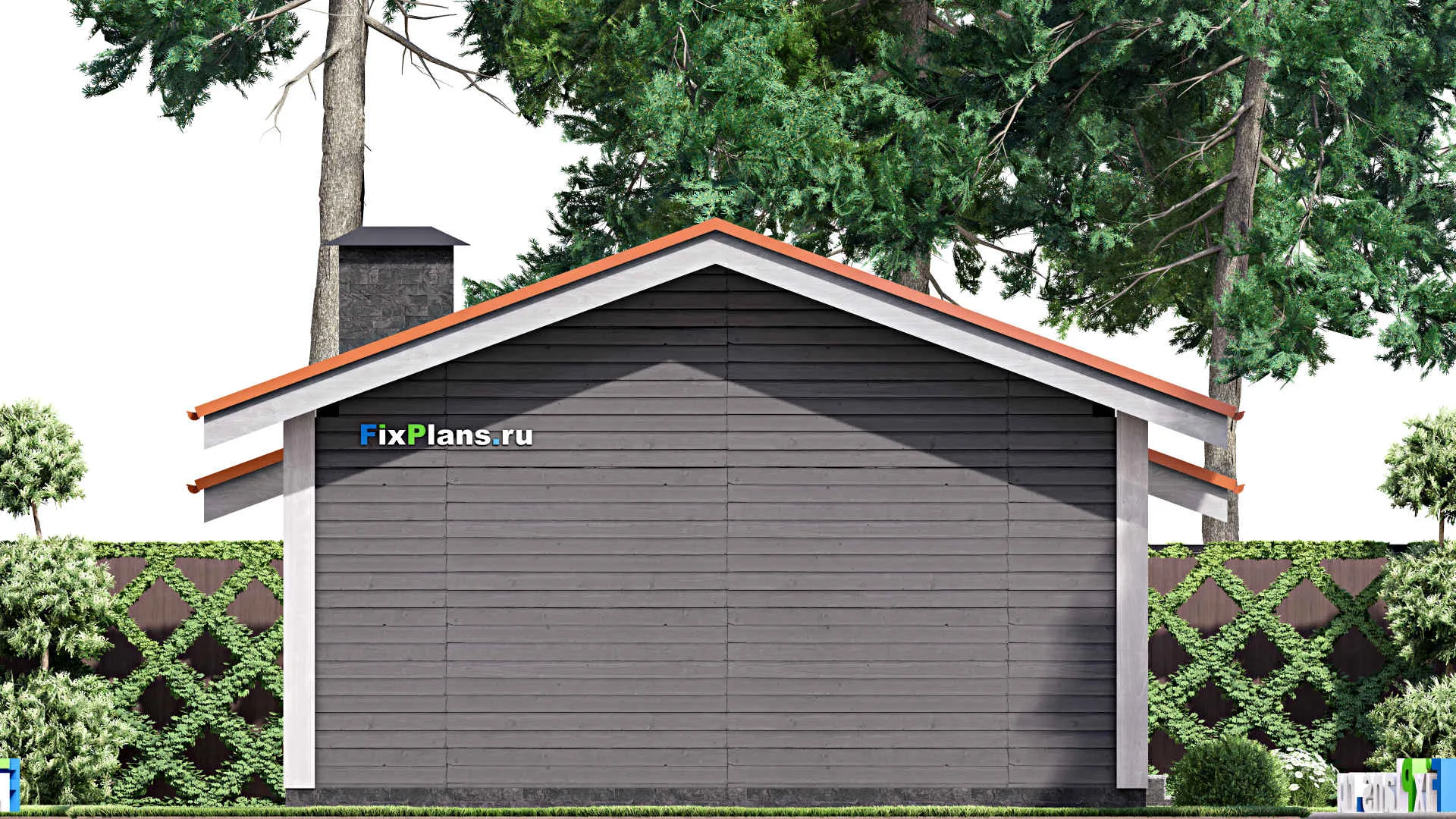 F-14876 - Проект бани 8 на 12, площадью 70 м² с терассой и санузлом