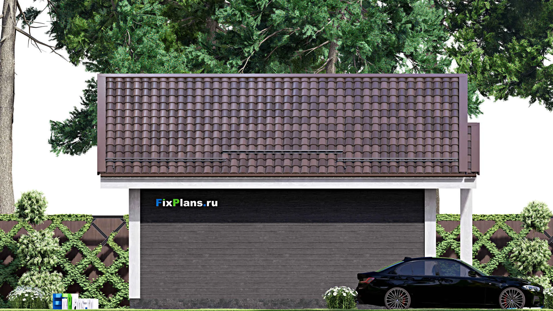 F-15479 - Проект бани 7 на 9, площадью 40 м² с комнатой отдыха и санузлом