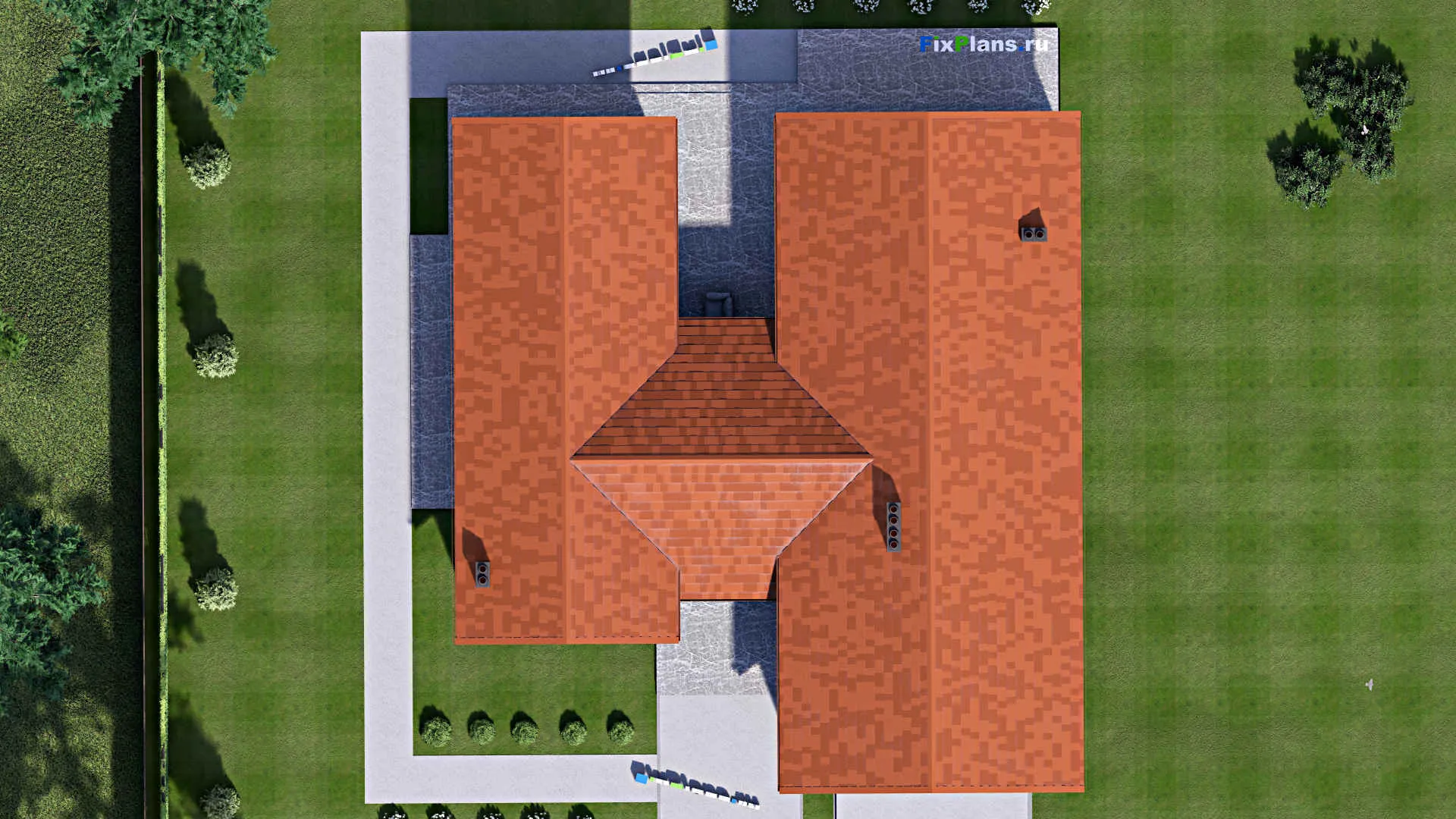 F-16307 - Проект дома с мансардой 21 на 24, площадью 360 м² с 3 спальнями